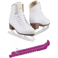 SKATE GURU Jackson Ultima Artiste JS1790 Figure Skates Bundle with Skate Guards
