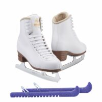 Jackson Ultima Excel JS1290 Women's Ice Skates Width: Medium - C/Size: Adult 4 Bundle with Skate Guards