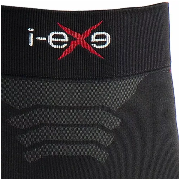 I-EXE Made in Italy – Pantalon Capri Collant de Compression Multizone pour Femme – Couleur: Noir avec Rouge Shorts et pantalons de compression