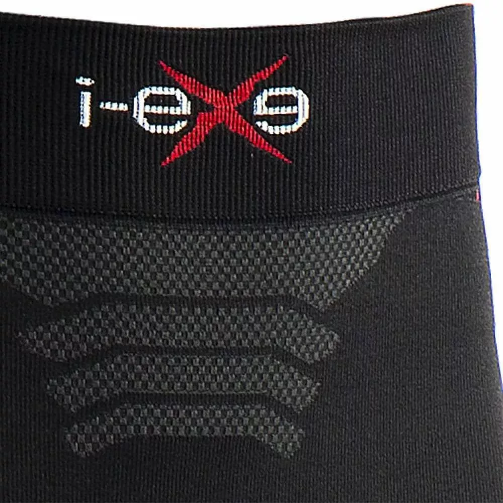 I-EXE Made in Italy – Pantalón Capri Medias de Compresión Multizona para Mujer – Color: Negro con Rojo Pantalones cortos y pantalones de compresión