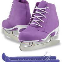 Jackson Softec Diva ice skates in Purple with Guardog 840 guards