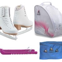 Jackson Ultima Figure Ice Skates EVO FS2020 / Narrow/Adult 4 Bundle with Bag, Guardog Skate Guards, Towel