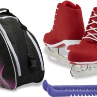 Jackson Softec Diva ice skates in Red with Guardog 840 guards + skate bag