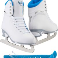 Jackson Ultima Finesse JS180 Figure Ice Skates for Women Bundle with Guardog Skate Guards/Blue/Adult 4