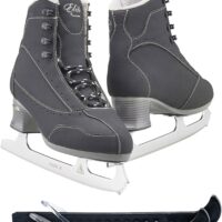 Jackson Ultima Ice Skates Softec Black Elite ST7200 Womens 4 Bundle with Skate Guards
