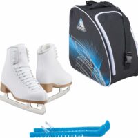 Jackson Classic JC200 Womens Figure Ice Skates Bundle with Skate Guards and Bag Size Womens 4