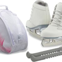 Jackson Ultima Recreational Women's Figure Ice Skates Softec Diva DV3000 / Color: White, Adult Size: 4 Bundle with Free Bag and Guardog Skate Guards
