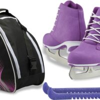 Jackson Softec Diva ice skates in Purple with Guardog 840 guards + skate bag