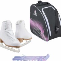 Jackson Classic JC200 Womens Figure Ice Skates Bundle with Skate Guards and Bag Size Womens 4
