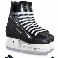 Botas - Draft 281 - Kids Ice Hockey Skates | Made in Europe (Czech Republic) | Color: Black, Size Child 10 Bundle with Skate Guards