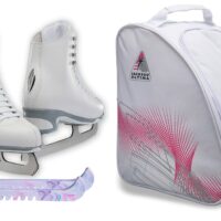 Jackson Ultima Finesse JS150 Women's Figure Ice Skates Womens 4 Bundle with Skate Guards and Skating Bag