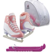Jackson Ultima Softec Vista ST3200 Figure Ice Skates for Women/Color: Pink + Bag and Skate Guards, Size: Youth 1 Bundle with Guardog Skate Guards, Jackson Skate Bag JL350