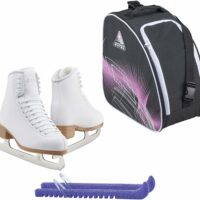 Jackson Classic JC200 Womens Figure Ice Skates Bundle with Skate Guards and Bag Size Womens 4
