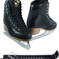 Jackson Ultima Ice Skates Softec Black Nova ST7100 Womens 4 Bundle with Skate Guards