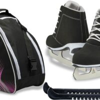 Jackson Ultima Recreational Women's Figure Ice Skates Softec Diva DV3000 / Color: Black, Adult Size: 4 Bundle with Free Bag and Guardog Skate Guards