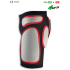 UFO PLAST Made in Italy - Soft Padded Shorts, Hip Protection, Removable Plastic Padding, White with Red