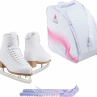 Jackson Classic JC200 Womens Figure Ice Skates Bundle with Skate Guards and Bag Size Womens 4