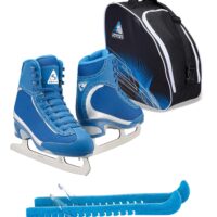 Jackson Ultima Softec Vista ST3200 Figure Ice Skates for Women/Color: Navy + Bag and Skate Guards, Size: Adult 4 Bundle with Guardog Skate Guards, Jackson Skate Bag JL350