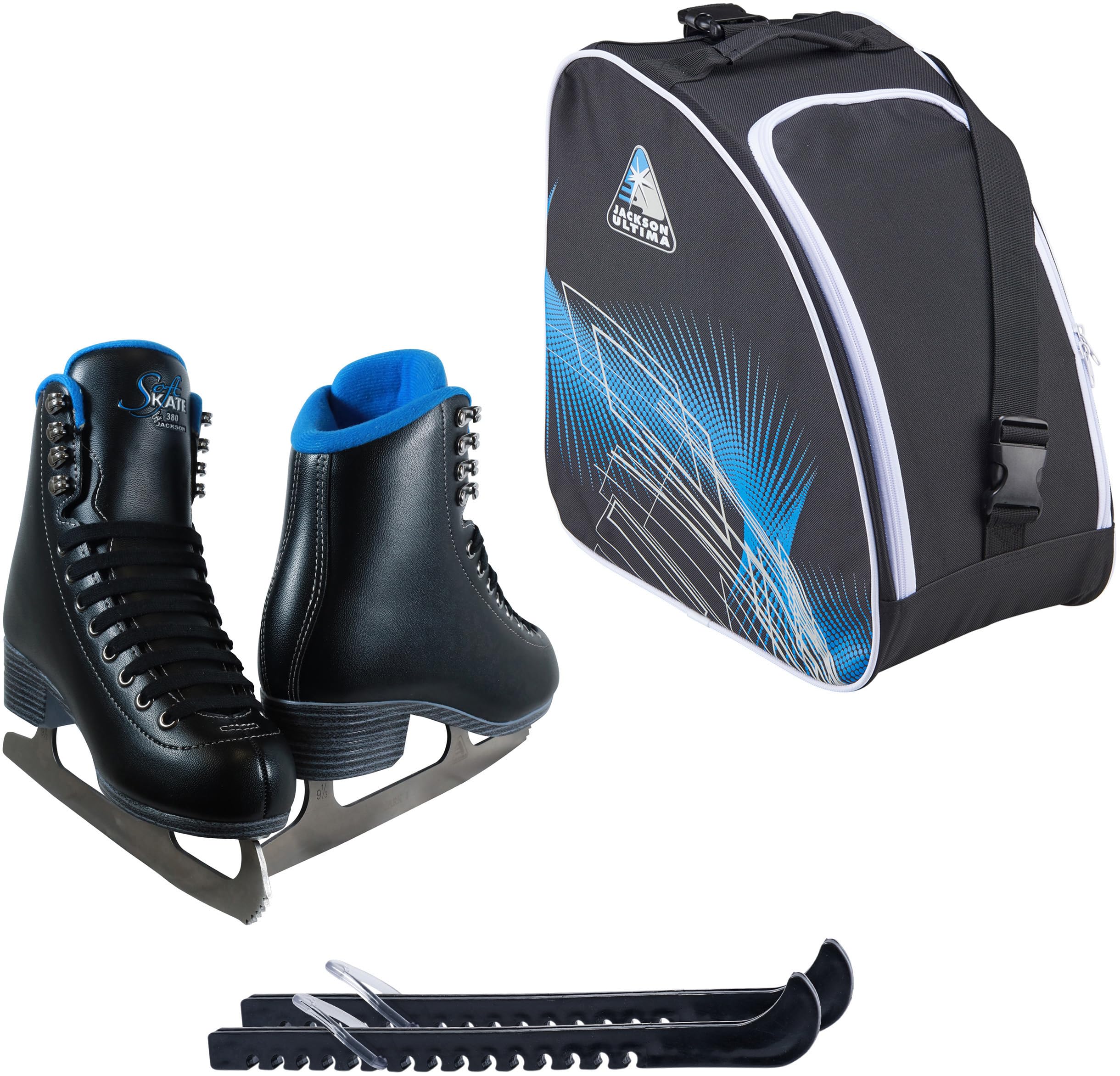 Jackson SoftSkate 380 Ice Skate Bundle — Skate guards + skate bag