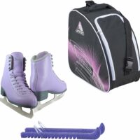 Jackson SoftSkate 380 ice skates in Lilac with Guardog 840 guards + Purple skate bag