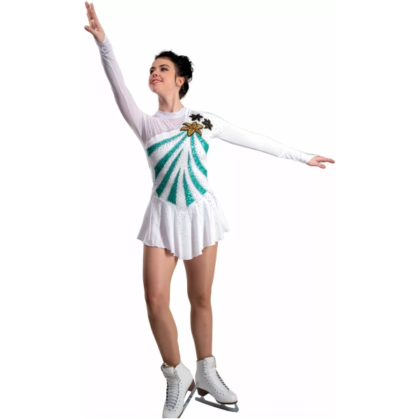 SGmoda Eiskunstlauf-Kleiderstil: A18 / Weißgrün Kleider
