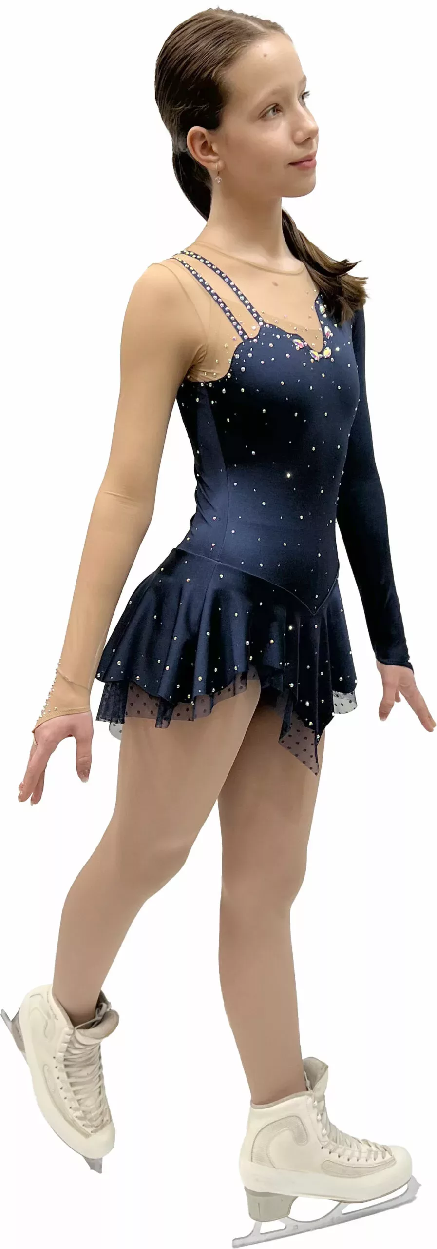 Style de robe de patinage artistique SGmoda : A23 / Menthe/Bleu Robes