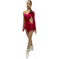 SGmoda Style de robe de patinage artistique : A23 / Robes Bordo