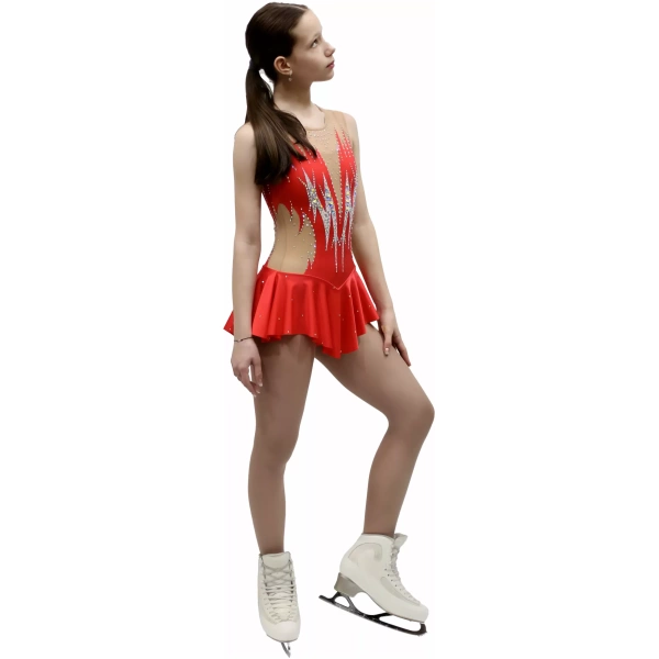 Robe de patinage artistique SGmoda Style : A24 / Rouge Robes