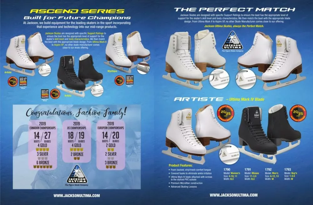 SKATE GURU Jackson Ultima Artiste JS1790 Eiskunstlauf-Paket mit Skate-Schutz Bündel