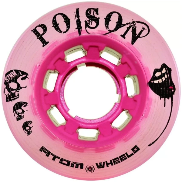 Atom Roller POISON Quad Derby Wheels 62X38 Hybrid – Pink – PACK OF 4 Derby Quad Wheels