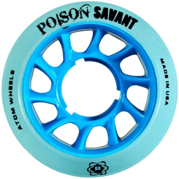 Atom Roller POISON SAVANT Quad Derby Roues 59X38 Hybride – Bleu – PACK DE 4 Roues Quad Derby