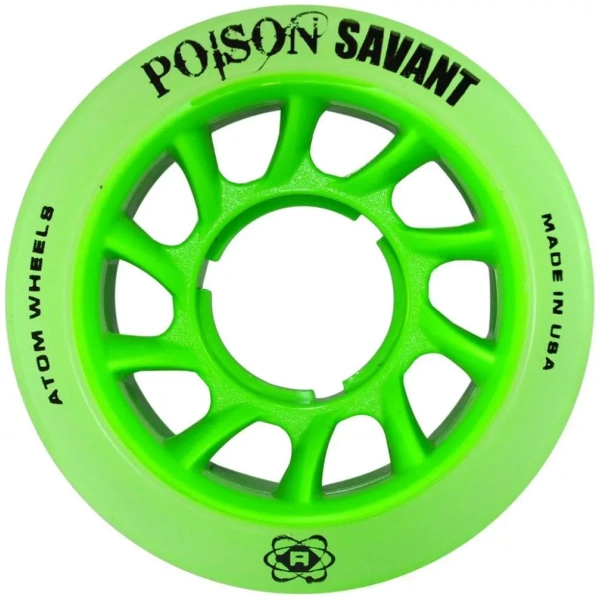 Atom Roller POISON SAVANT Quad Derby Roues 59X38 Hybride – Vert – PACK DE 4 Roues Quad Derby