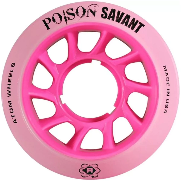 Atom Roller POISON SAVANT Quad Derby Wheels 59X38 Hybrid – Pink – PACK OF 4 Derby Quad Wheels