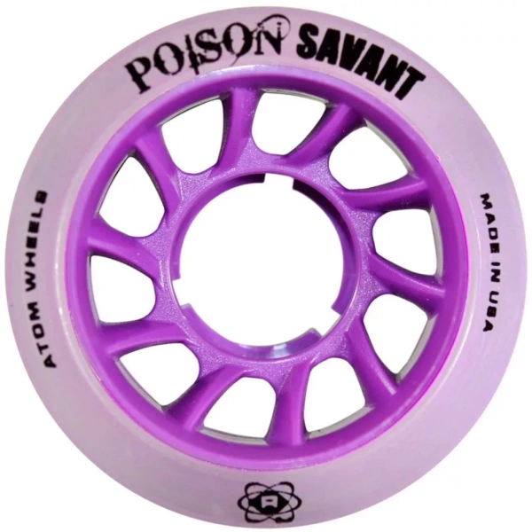Atom Roller POISON SAVANT Quad Derby Wheels 59X38 Hybrid - Púrpura - PAQUETE DE 4 Ruedas cuádruples Derby