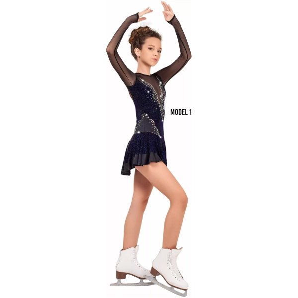 Robe de patinage artistique SGmoda Style : Style : A14 / Lurex Or Robes