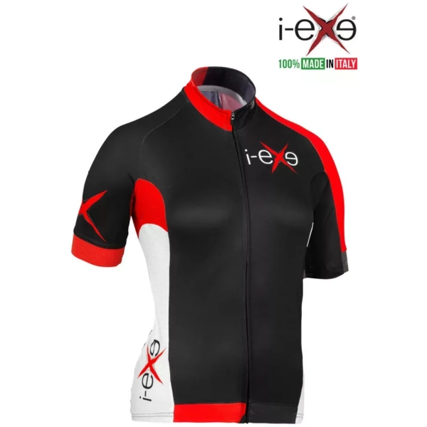 I-EXE Made in Italy – Multizone Kompressions-Radsport-Damenshirt – Farbe: Schwarz Fahrradbekleidung