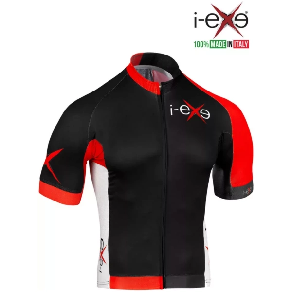 I-EXE Made in Italy – Camiseta de Ciclismo de Compresión Multizona para Hombre – Color: Negro Ropa de ciclismo