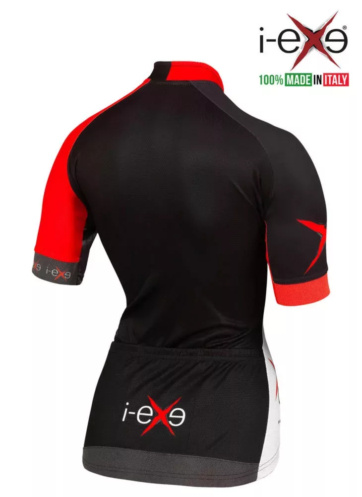 I-EXE Made in Italy – Camiseta de Ciclismo de Compresión Multizona para Mujer – Color: Negro Ropa de ciclismo