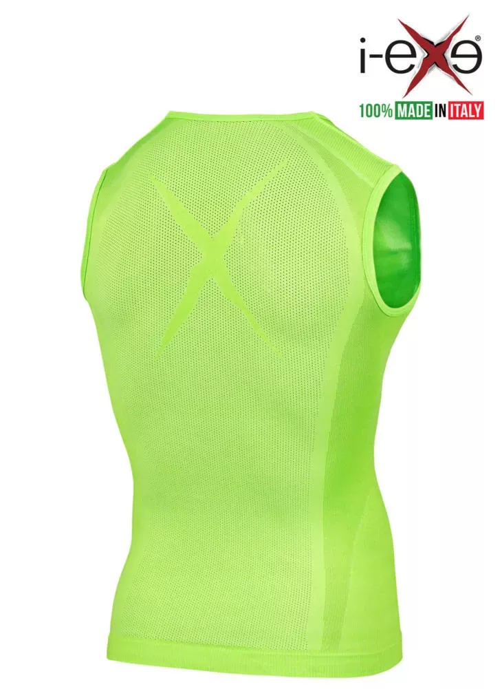 I-EXE Made in Italy – Ärmelloses Multizone-Kompressions-Tanktop für Herren – Farbe: Grün Kompressionshemden und T-Shirts