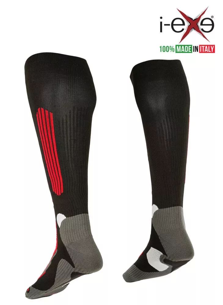 I-EXE Made in Italy – Chaussettes longues de sport athlétique à compression pour hommes et femmes Chaussettes de contention