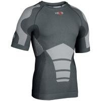 I-EXE Made in Italy – Multizone Kurzarm-Kompressionsshirt für Damen – Graue Kompressionshemden und T-Shirts