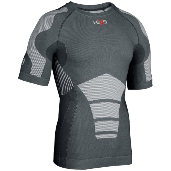 I-EXE Made in Italy – Multizone Kurzarm-Kompressionsshirt für Herren – Grau Kompressionshemden und T-Shirts