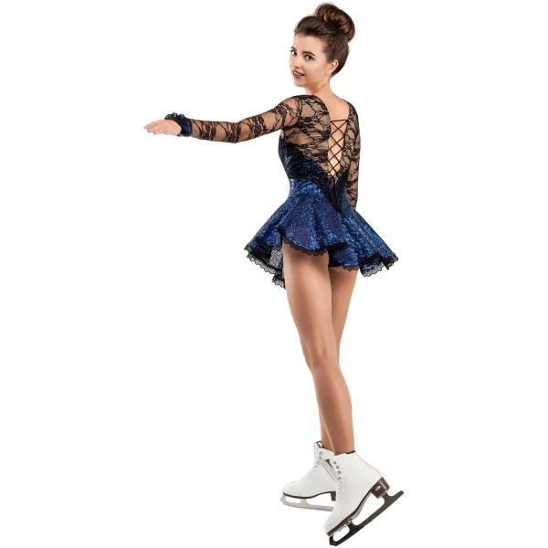 Robe de patinage artistique SGmoda Style : Style : A15 / Bleu Robes