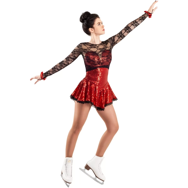 SGmoda Eiskunstlaufkleid-Stil: Stil: A15 / Rot Kleider
