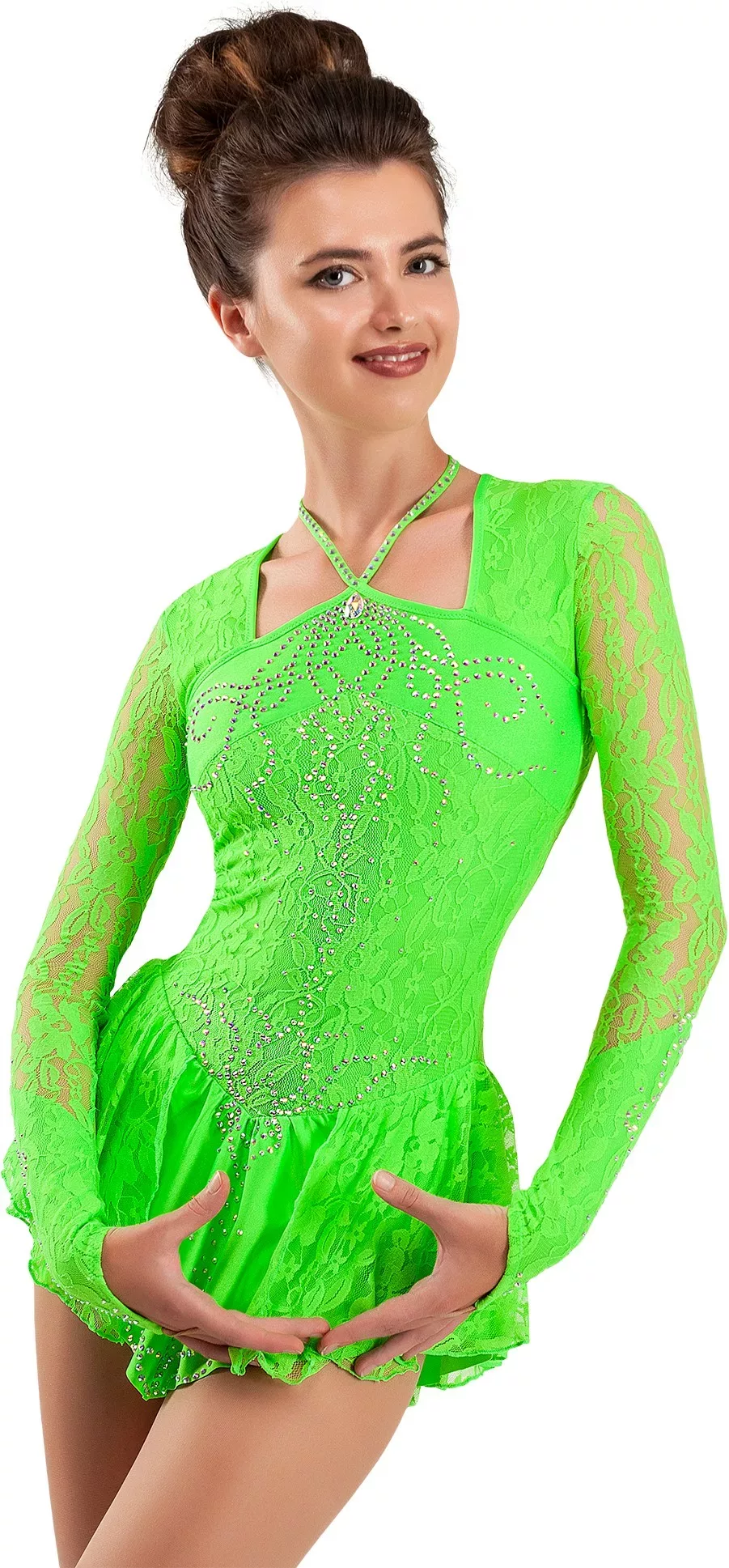 SGmoda Vestido de patinaje artístico Estilo: Estilo: A16 / Verde Vestidos