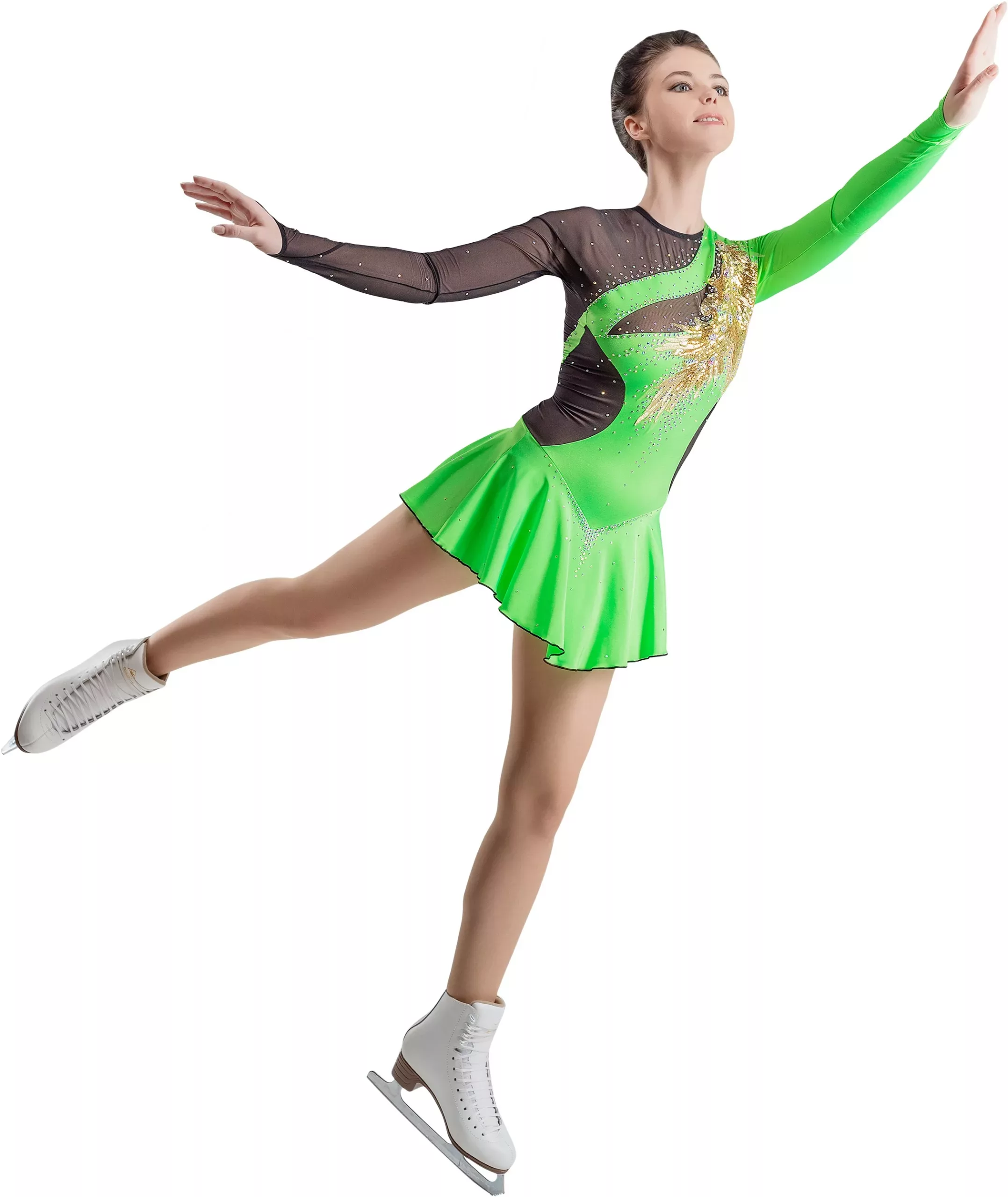Vestido de patinaje artístico para niñas, vestido de Ballet sin mangas con  purpurina, leotardo corporal de