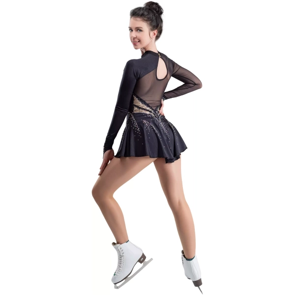 SGmoda Figure Skating Dress Style: Style: A18 / Black Gold Dresses