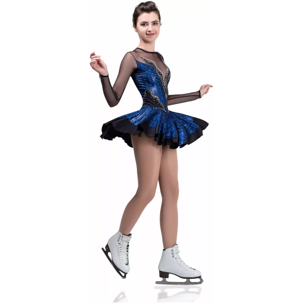 SGmoda Eiskunstlaufkleid-Stil: Stil: A14 / Blau/Hologramm Kleider