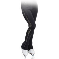 Veste de patinage artistique Style P11 Tissu italien noir, Pantalons pour femmes et filles faits à la main, pantalons de patinage artistique