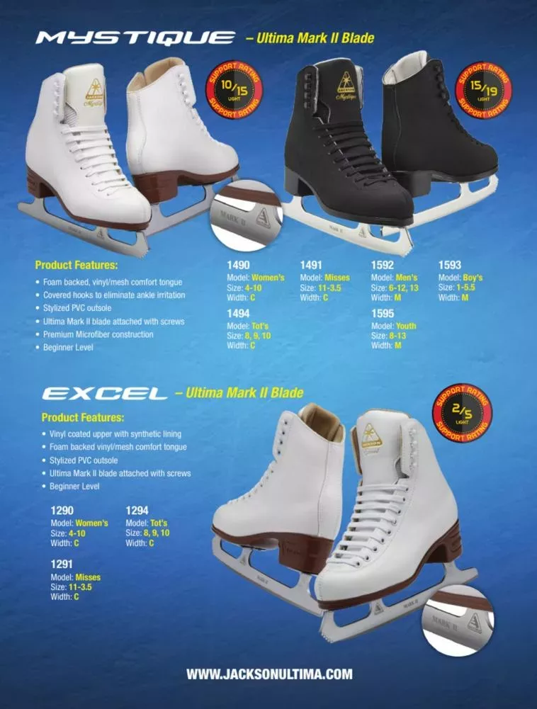SKATE GURU Jackson Ultima Figure Ice Skates EXCEL JS1290 Bundle with Bag and Guardog Skate Guards Bundles